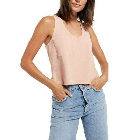 Z Supply Tops - Z Supply The Skimmer Cropped Pocket Tank Top  L